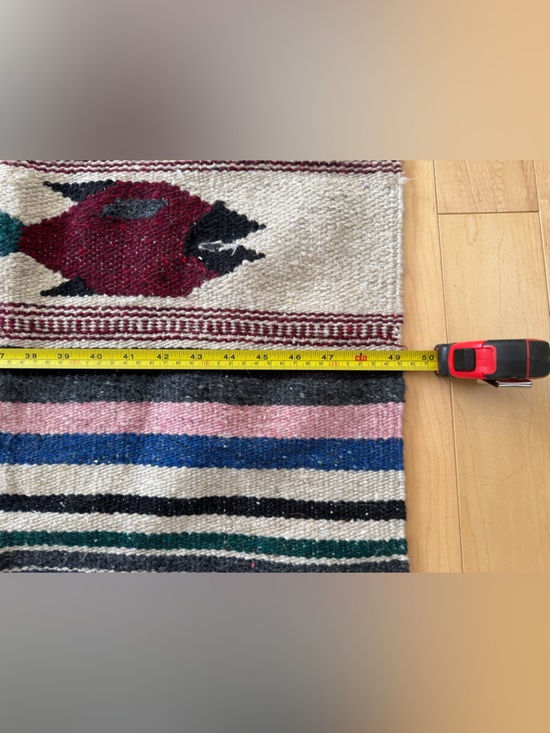 Handwoven Mexican Fish Pattern Throw Rug - Multicolor - Picture 4 of 7